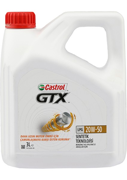 Castrol GTX 20W-50 Motor Yağı 3 Litre (3430154) - Orijinal Ürün | ApexParts