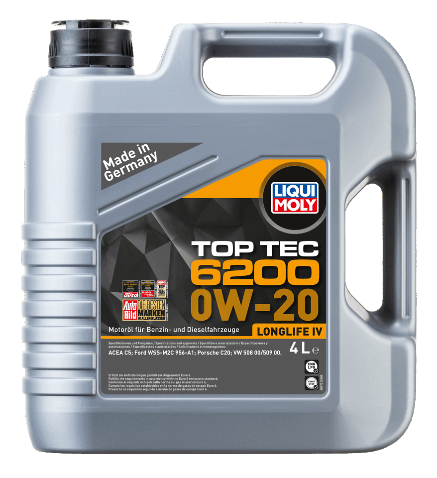 LIQUI MOLY 0W-20 Motor Yağı Top Tec 6200 4 Litre (20788) - Orijinal Ürün | ApexParts