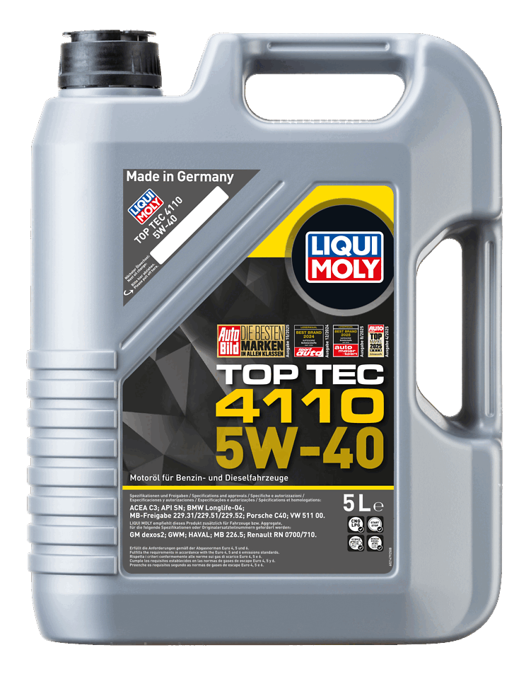 LIQUI MOLY 5W-40 Motor Yağı Tam Sentetik Top Tec 4110 5 Litre (21479) - Orijinal Ürün | ApexParts