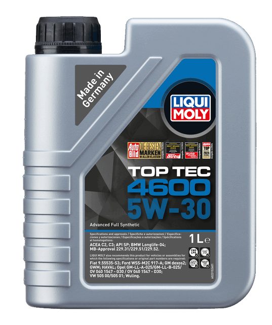 LIQUI MOLY 5W-30 Motor Yağı Tam Sentetik Top Tec 4600 1 Litre (2315) - Orijinal Ürün | ApexParts