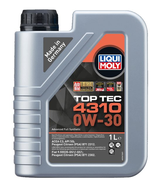 LIQUI MOLY 0W-30 Motor Yağı Top Tec 4310 1 Litre (2361) - Orijinal Ürün | ApexParts